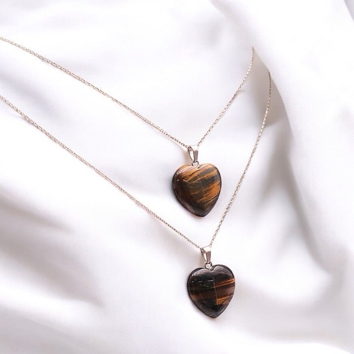 Pendentif Cœur Œil de Tigre - Je Rayonne