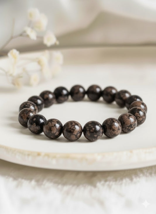 Bracelet ‘Classic’ Obsidienne brune 8mm