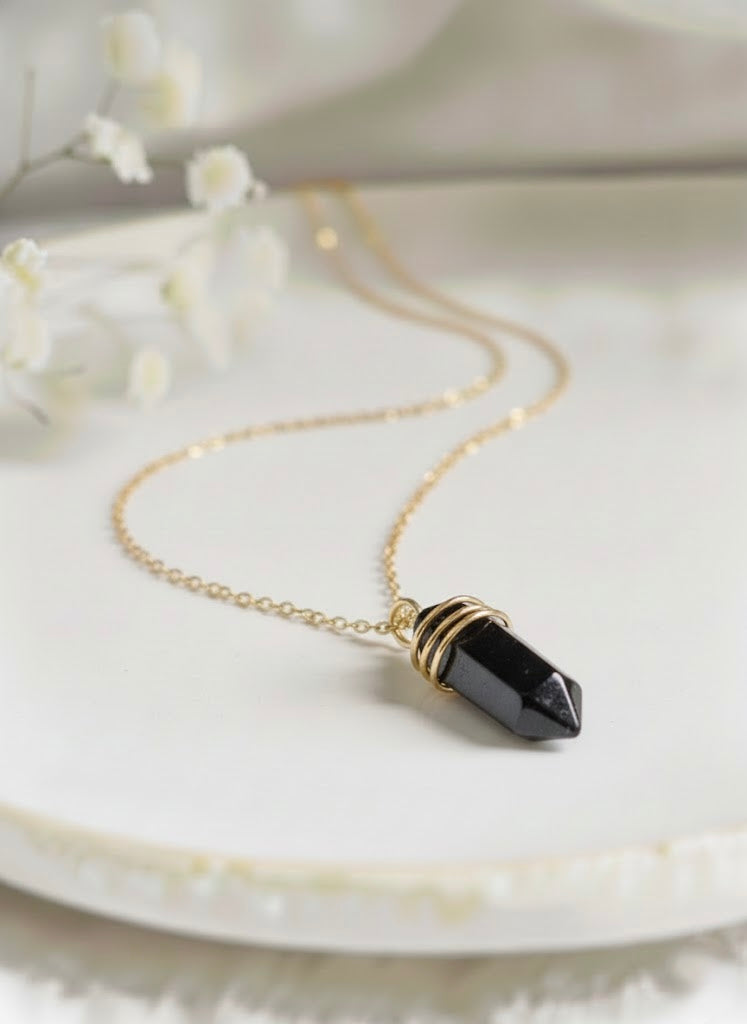 Collier 'BOHO' Obsidienne