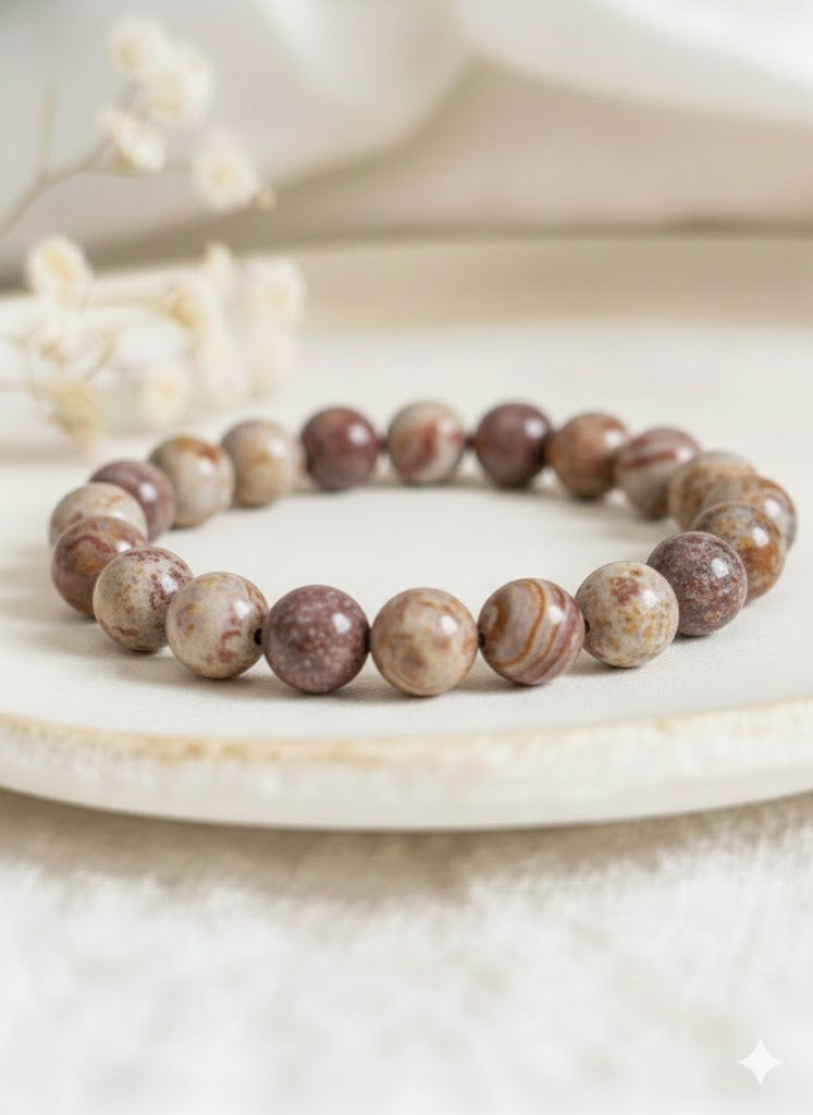 Bracelet ‘Classic’ Jaspe Brun 8mm