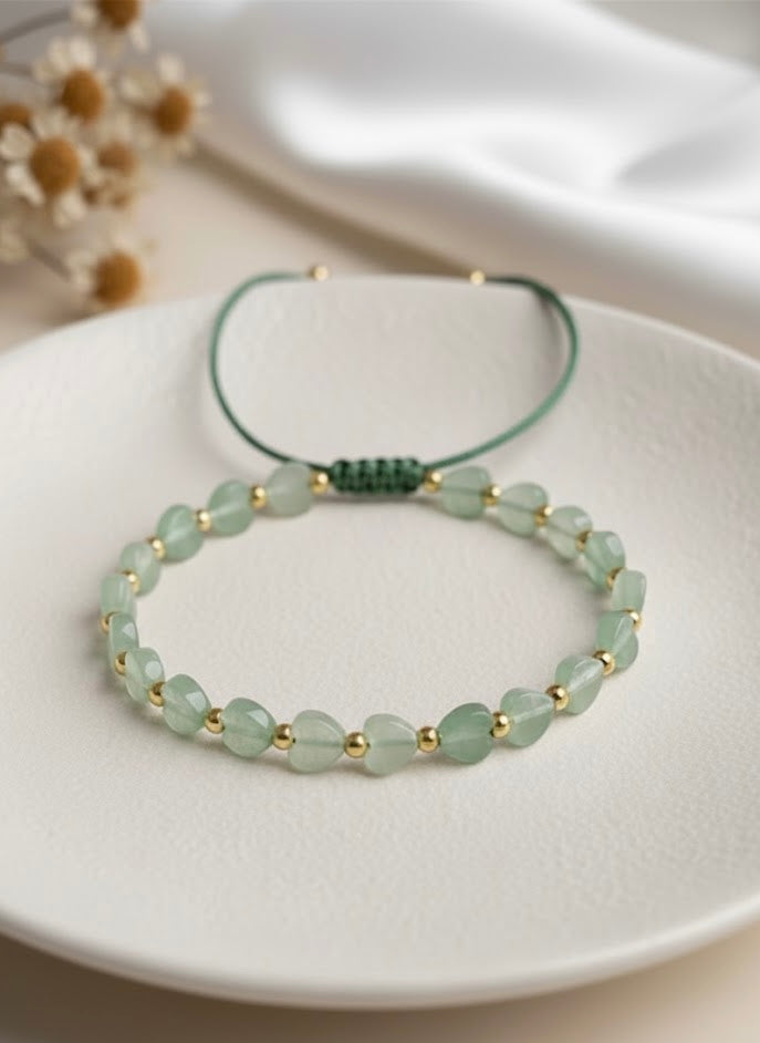 Bracelet corde 'Coeur' Aventurine