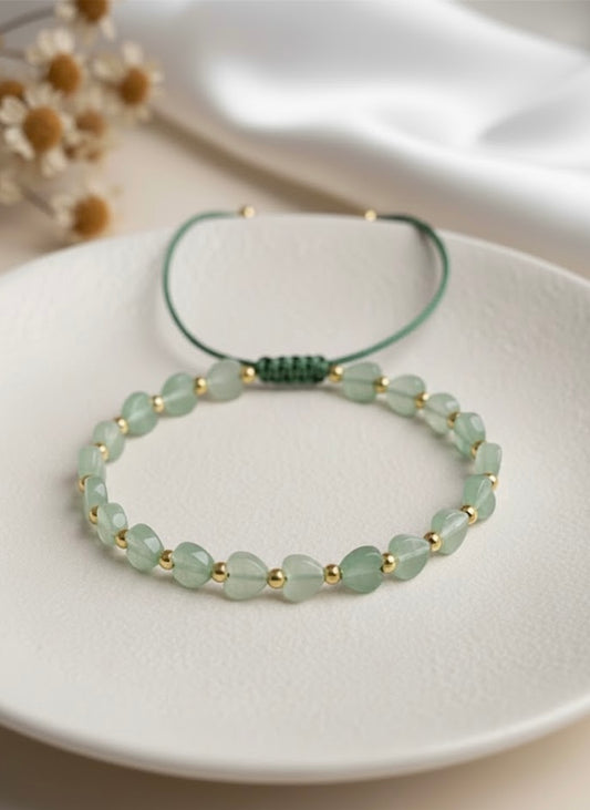 Bracelet corde 'Coeur' Aventurine