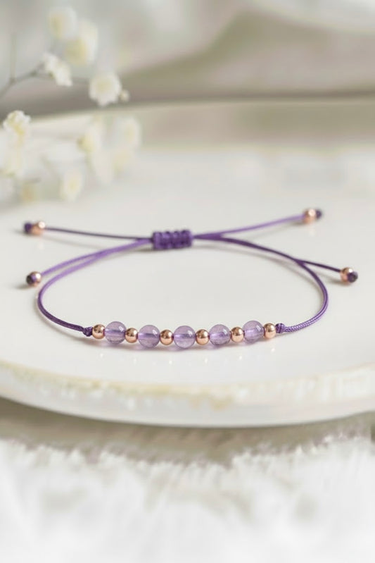 Bracelet corde 'Perle' Améthyste