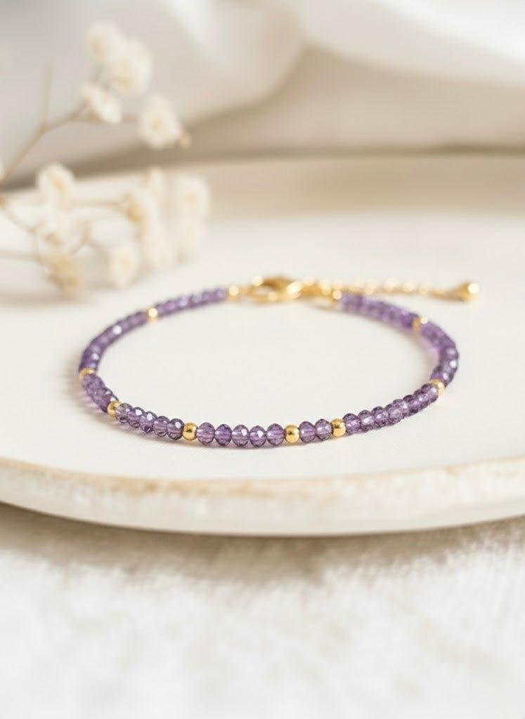 Bracelet chaine ‘Precious’ Améthyste - Je Rayonne