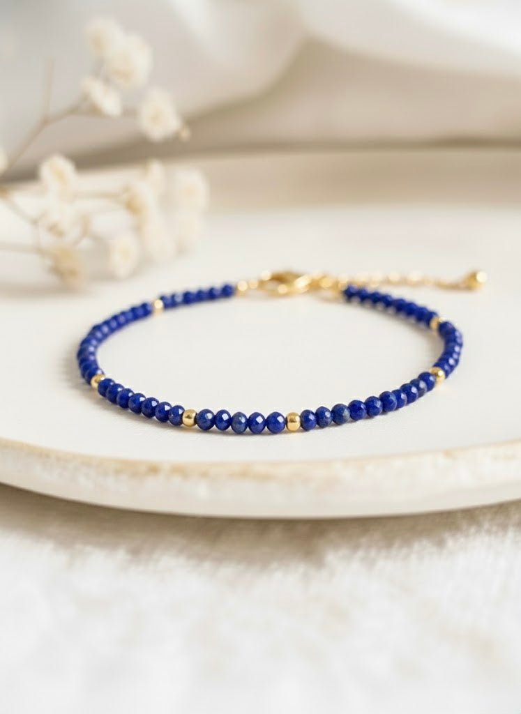 Bracelet chaine 'Precious' Lapis Lazuli - Je Rayonne