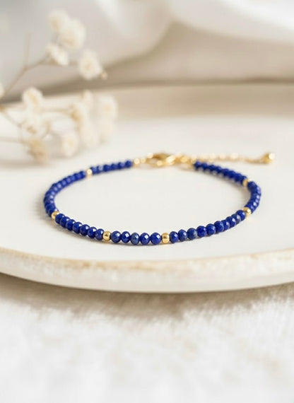 Bracelet chaine 'Precious' Lapis Lazuli - Je Rayonne