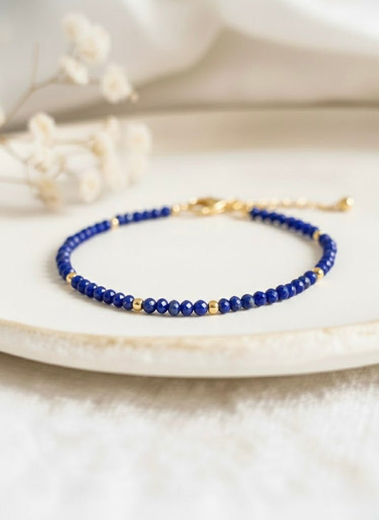 Bracelet chaine 'Precious' Lapis Lazuli - Je Rayonne