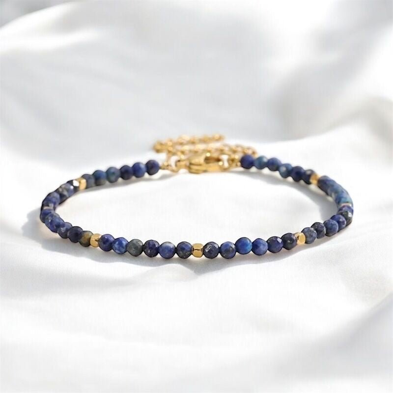 Bracelet chaine 'Precious' Lapis Lazuli - Je Rayonne