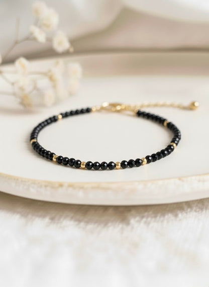 Bracelet chaine 'Precious' Obsidienne - Je Rayonne