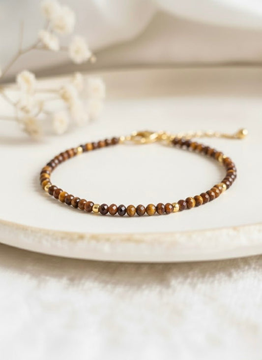 Bracelet chaine ‘Precious’ Oeil de tigre - Je Rayonne