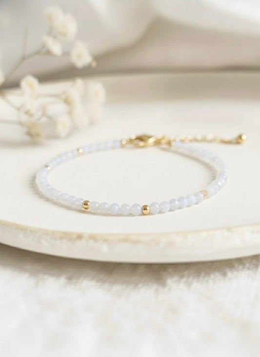Bracelet chaine 'Precious' Pierre de lune - Je Rayonne