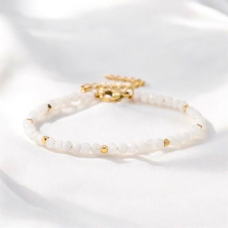 Bracelet chaine 'Precious' Pierre de lune - Je Rayonne