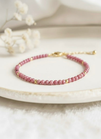Bracelet chaine 'Precious' Rhodonite - Je Rayonne