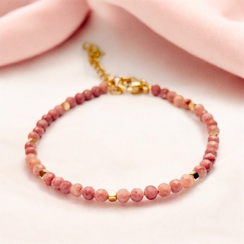 Bracelet chaine 'Precious' Rhodonite - Je Rayonne