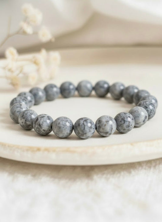 Bracelet ‘Classic’ Jaspe picasso 8mm - Je Rayonne