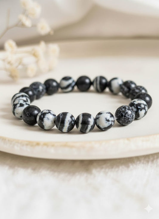 Bracelet ‘Classic’ Jaspe zebre 8mm - Je Rayonne