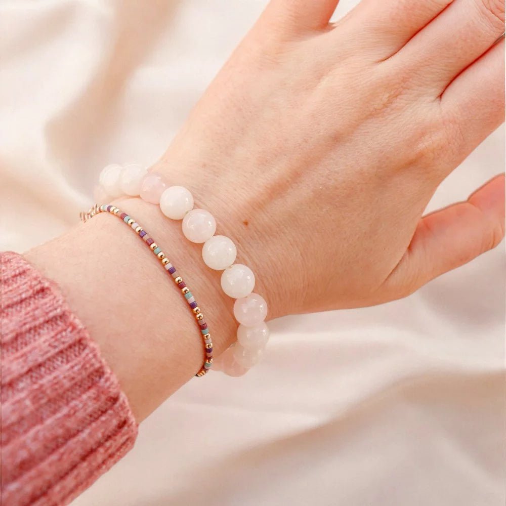 Bracelet ‘Classic’ Quartz rose 8mm - Je Rayonne