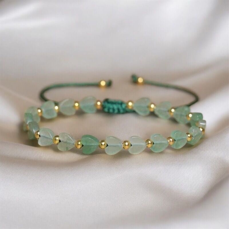 Bracelet corde 'Coeur' Aventurine - Je Rayonne