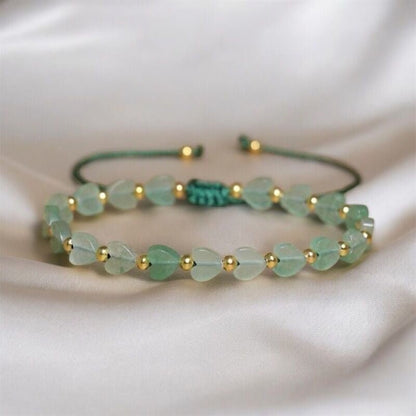 Bracelet corde 'Coeur' Aventurine - Je Rayonne