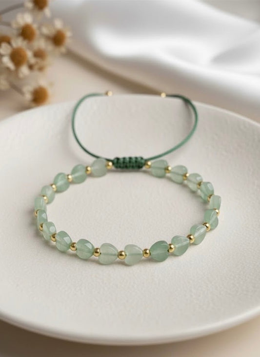 Bracelet corde 'Coeur' Aventurine - Je Rayonne