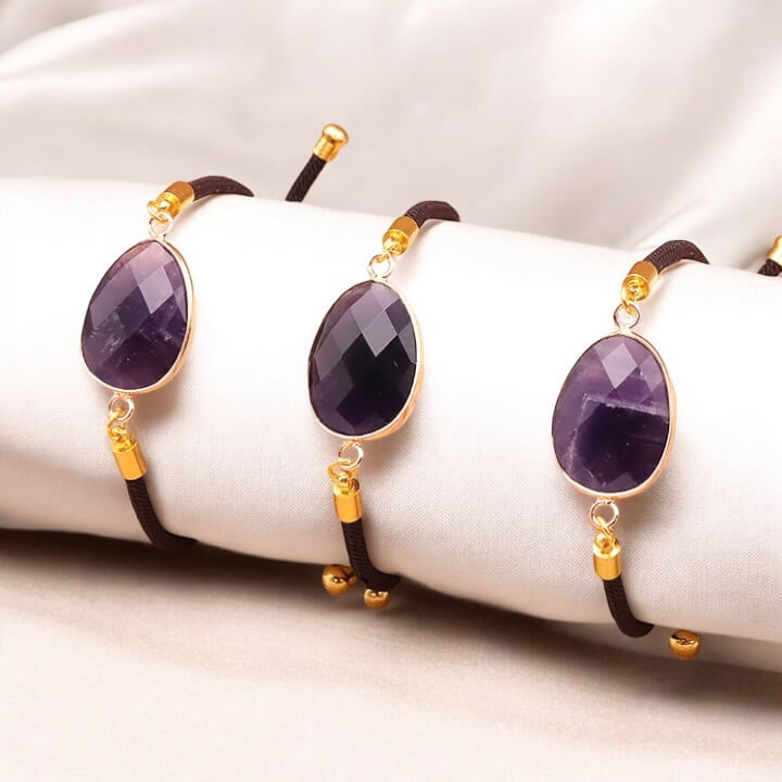 Bracelet 'Cordon' Améthyste - Je Rayonne
