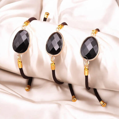 Bracelet 'Cordon' Obsidienne - Je Rayonne