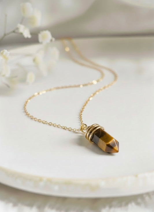 Collier 'BOHO' Œil de Tigre - Je Rayonne