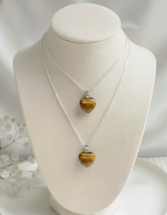 Pendentif Cœur Œil de Tigre - Je Rayonne