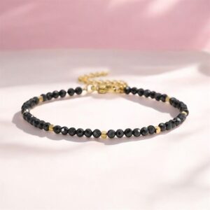 Bracelet chaine 'Precious' Obsidienne