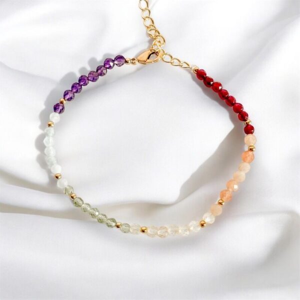 Bracelet chaine 'Precious' Multi pierres – Image 2