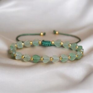 Bracelet corde 'Coeur' Aventurine